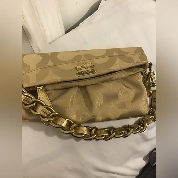 Coach Gold Chain Clutch - Picture 1 of 7